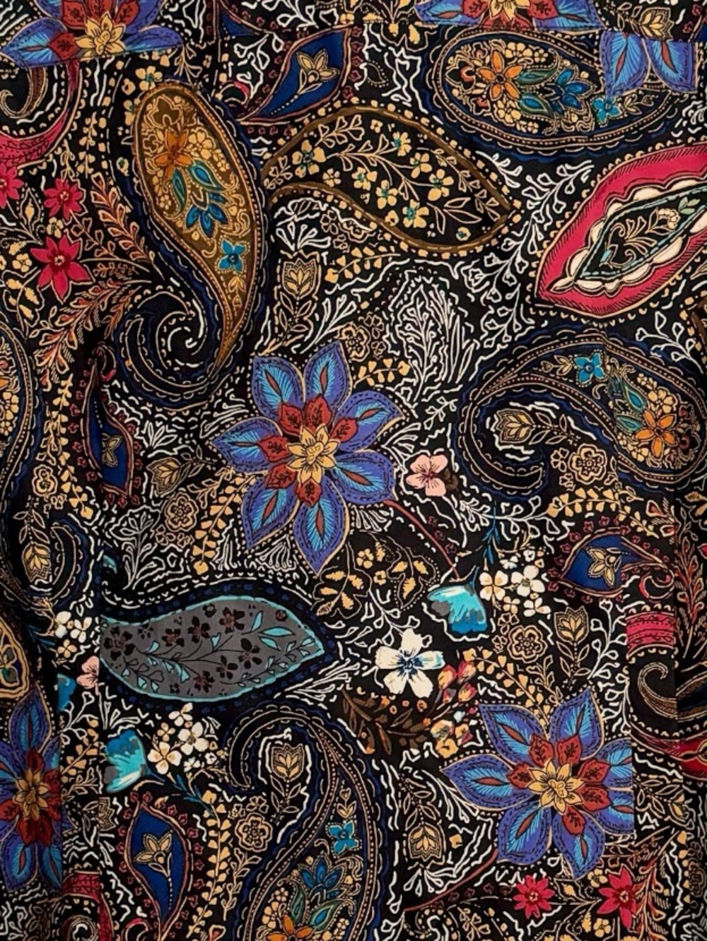 NWT Gold Label Investments Size 14P Multi-Colored Non-Iron Paisley Blouse - Picture 5 of 7
